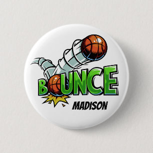 Custom name BOUNCE Basketball buttons