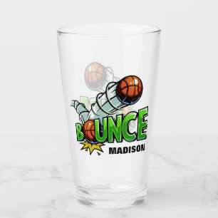 Custom name BOUNCE Basketball pint glass