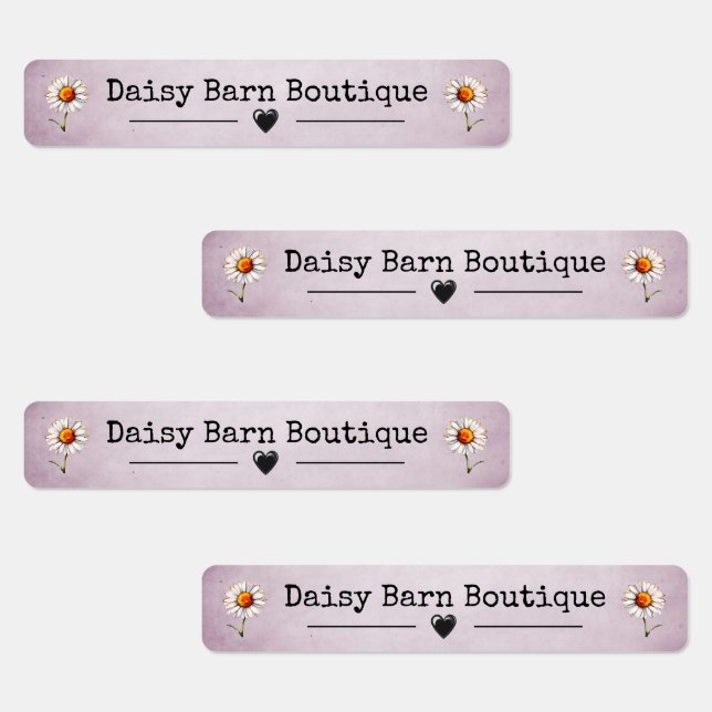 Custom Name Boutique Clothing Labels Daisy Pink (Group)