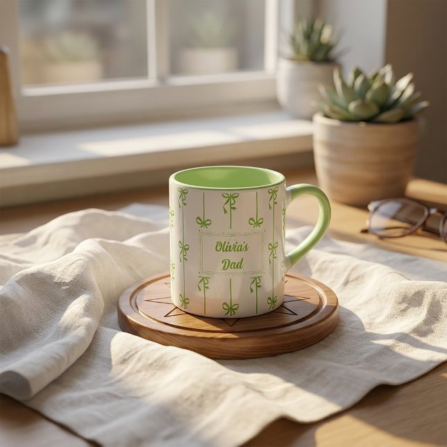 Custom Name Bow Stripe Mug Gift for Dad (Creator Uploaded)