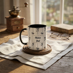 Custom Name Bow Stripe Mug Gift for Dad