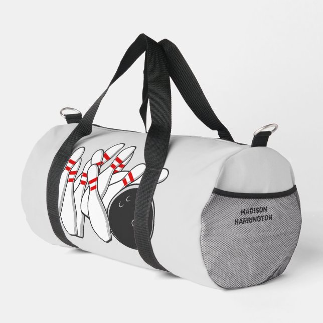 Custom Name Bowling Strike Duffle Bag (Right Corner)