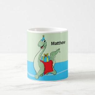 Custom Name, Boy, Birthday Dinosaur Coffee Mug