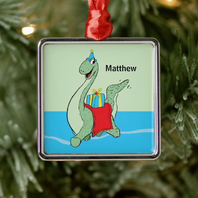 Custom Name, Boy, Birthday Dinosaur Metal Tree Decoration (Tree)