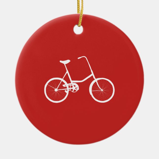 Custom Name Boys Bike Ceramic Tree Decoration (Front)