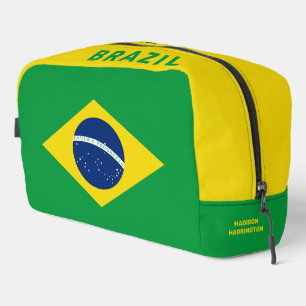 Custom Name Brazil Flag Dopp Kit
