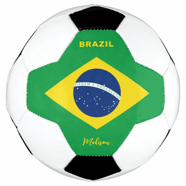 Custom Name Brazil Flag Football (Front)