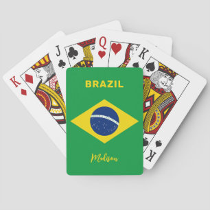 Custom Name Brazil Flag Playing Cards