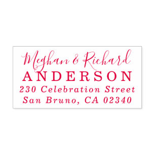 Custom Name Bride & Groom Wedding Return Address Self-inking Stamp