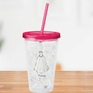 Custom Name bride wedding party Acrylic Tumbler