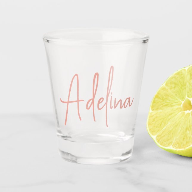 Custom Name Bridesmaid Bridal Party Birthday Favou Shot Glass (Front)