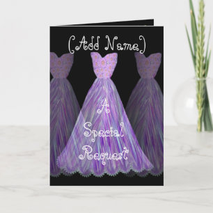 CUSTOM NAME - Bridesmaid VIOLET PURPLE Dress Invitation