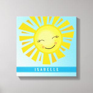 CUSTOM NAME bright bold modern happy sun sunshine Canvas Print