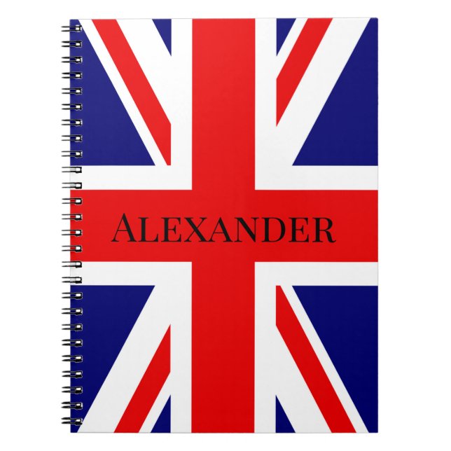 Custom Name British flag Notebook (Front)
