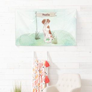Custom Name Brittany Pet Dog Banner
