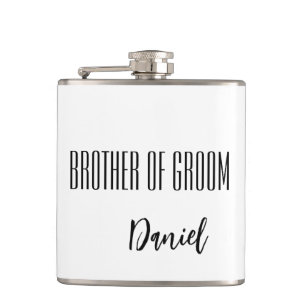 Custom Name Brother Of Groom Flask