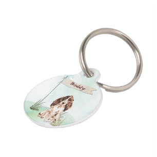 Custom Name Brown Cocker Spaniel Pet Dog Tag