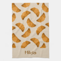 Custom name brown croissants pattern