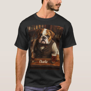 Custom Name Bulldog Bartender  T-Shirt