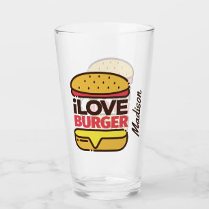 Custom name Burger Lover pint glass