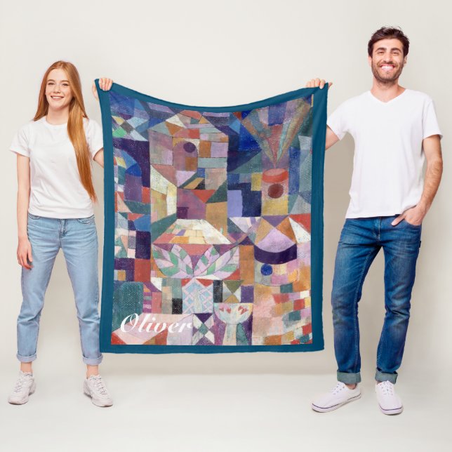 Custom Name Burggarten painting Paul Klee Fleece Blanket (In Situ)