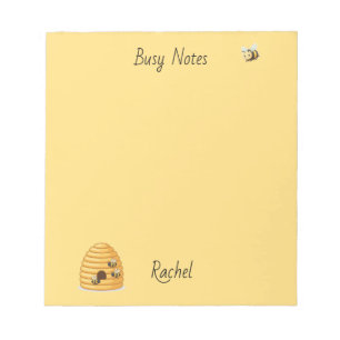 Custom Name Busy Bee Notepad