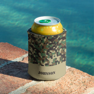 Custom name camouflage pattern can cooler