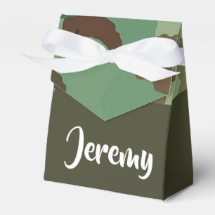 Custom name camouflage pattern favour box