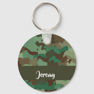 Custom name camouflage pattern key ring