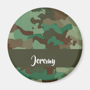 Custom name camouflage pattern magnet