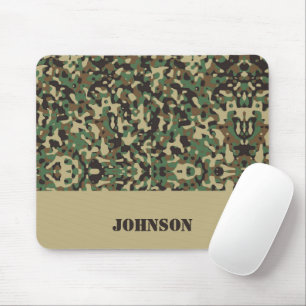 Custom name camouflage pattern mouse mat