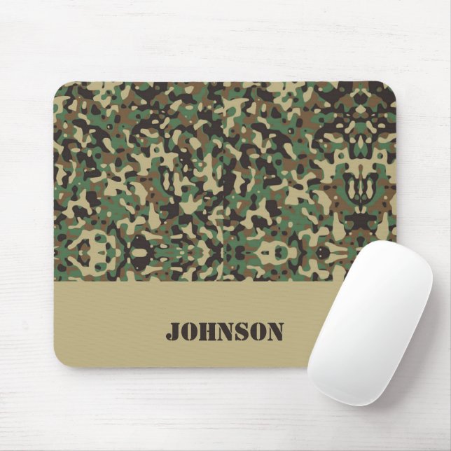 Custom name camouflage pattern mouse mat (With Mouse)