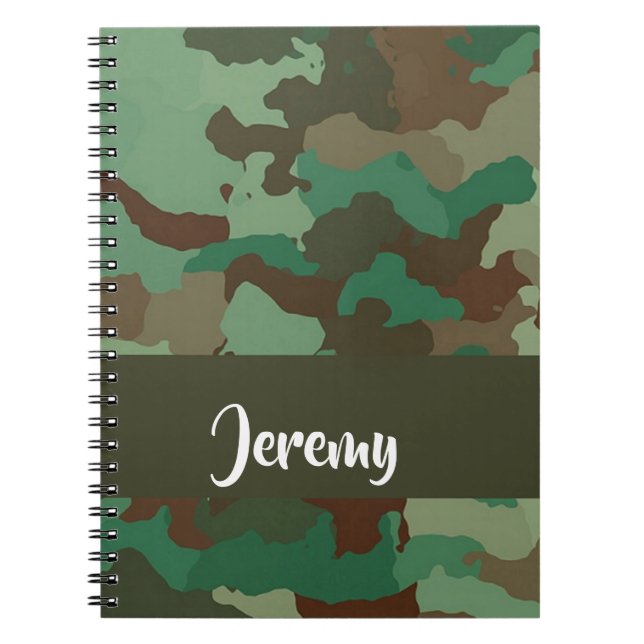 Custom  name camouflage pattern notebook (Front)