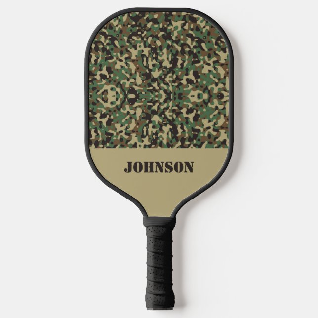 Custom name camouflage pattern pickleball paddle (Front)