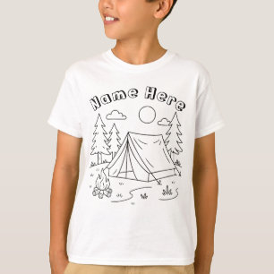 Custom Name Camping Coloring Illustration T-Shirt