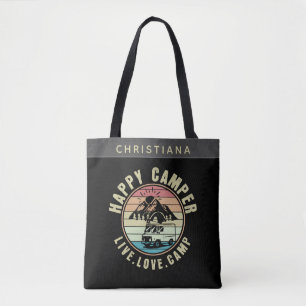Custom Name Camping- Live. Love. Camp  Tote Bag