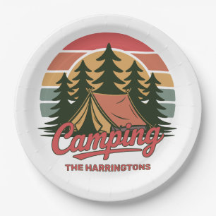 Custom Name Camping Paper Plate