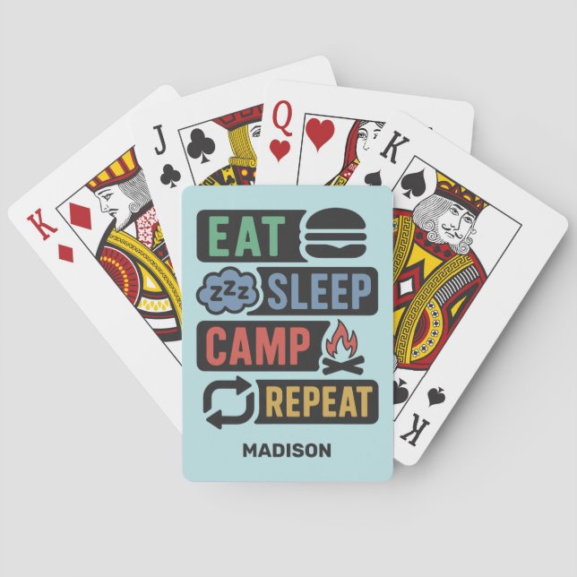 Custom Name Camping Playing Cards (Back)