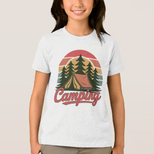 Custom Name Camping Tri-Blend Shirt