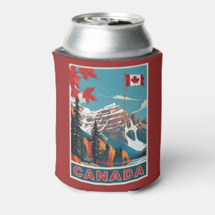 Custom Name Canada Travel Poster Can Cooler