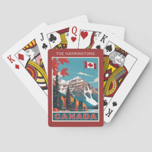 Custom Name Canada Travel Poster Playing Cards