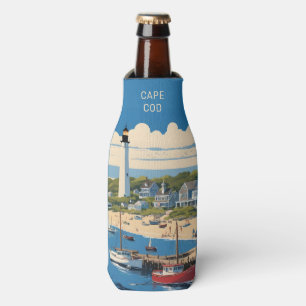 Custom Name Cape Cod Massachusetts Bottle Cooler