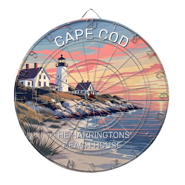 Custom Name Cape Cod Massachusetts Dartboard (Front)