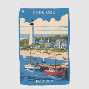 Custom Name Cape Cod Massachusetts Golf Towel