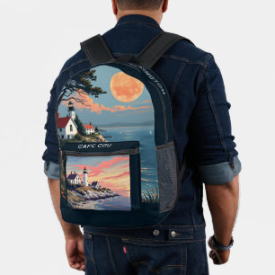 Custom Name Cape Cod Massachusetts Printed Backpack