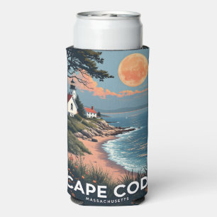 Custom Name Cape Cod Massachusetts Seltzer Can Cooler