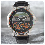 Custom NAME | CAR Photo Retro Neon Hot Rod Garage Watch<br><div class="desc">Custom NAME | CAR Photo Retro Neon Hot Rod Garage Watch - Add your personalised car photo (or any photo!) and custom text to this watch. Makes the ultimate gift for that Hot Rod,  Vintage Classic Car,  Muscle Car,  Racecar,  4x4 Truck fan!</div>