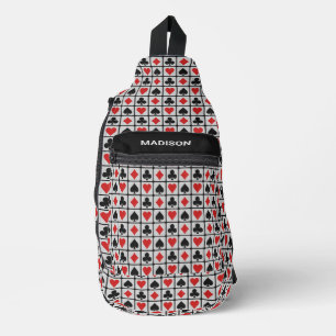 Custom Name Card Suits Sling Bag