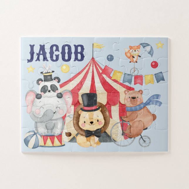 Custom Name Carnival Puzzle, Circus Jigsaw Puzzle (Horizontal)