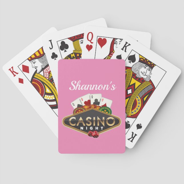 Custom Name Casino Night Playing Cards (Back)